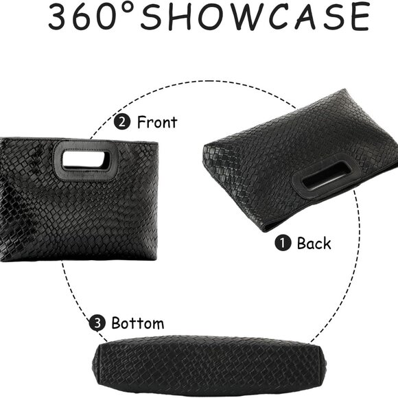 Compact Faux Leather Clutch Purse for Women - Fashion-Forward Evening Accessory - Picture 6 of 8